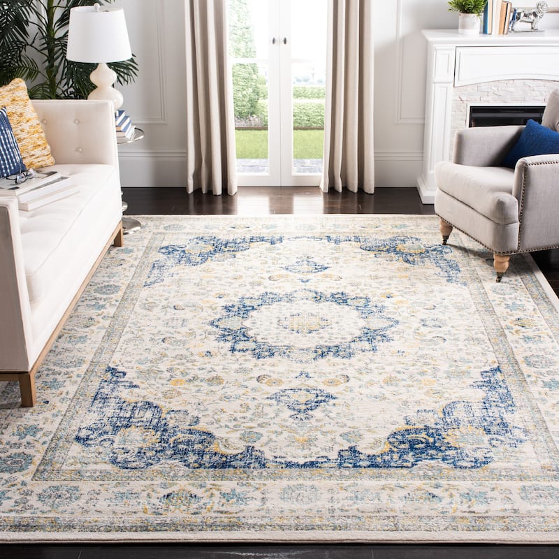 SAFAVIEH Evoke Annabel Vintage Shabby Chic Oriental Rug - 9' x 12' - Ivory/Blue - Rectangle
