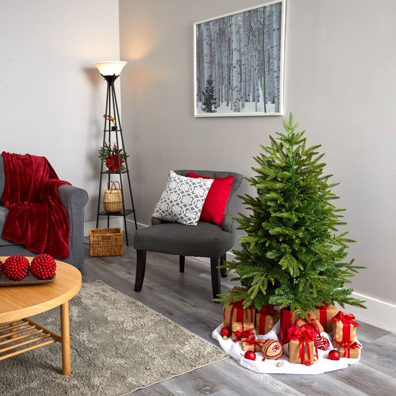 4’ Pre-Lit Colorado Mountain Artificial Christmas Tree, Clear LED Lights - 4 Foot