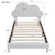 preview thumbnail 3 of 13, Twin Size Velvet Upholstered Platform Bed with Cloud-Shape Headboard For Kids
