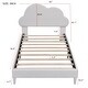 preview thumbnail 3 of 34, Velvet Upholstered Bed with Cloud-Shape Headboard, Wood Platform Bed Frame for Boys Girls Easy Assembly, No Box Spring Needed