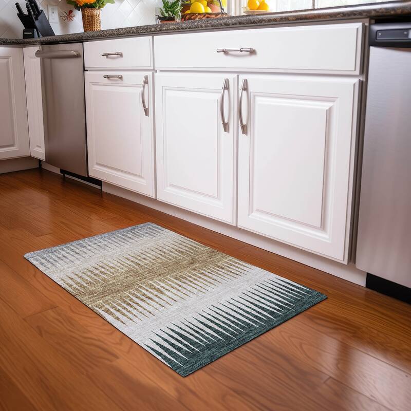 Premium Washable Super Soft Modern Spikes Mayfield Rug - Charcoal - 1'8" x 2'6"