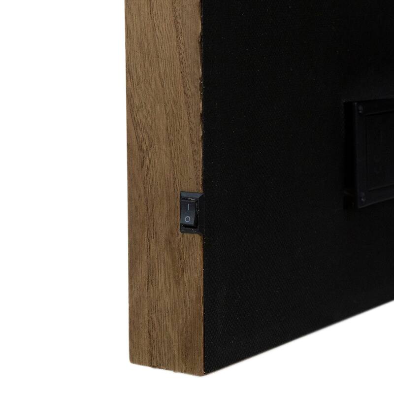 15.75" Brown "Merry Christmas" with Poinsettias Wooden Plaque