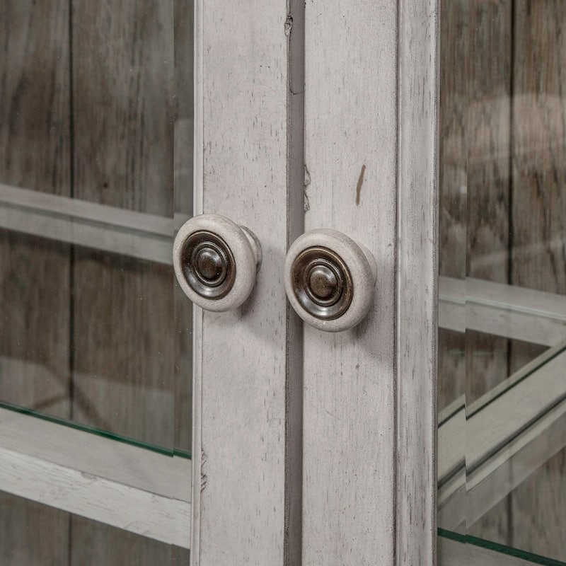 Whitney Antique Linen Weathered Grey Display Cabinet