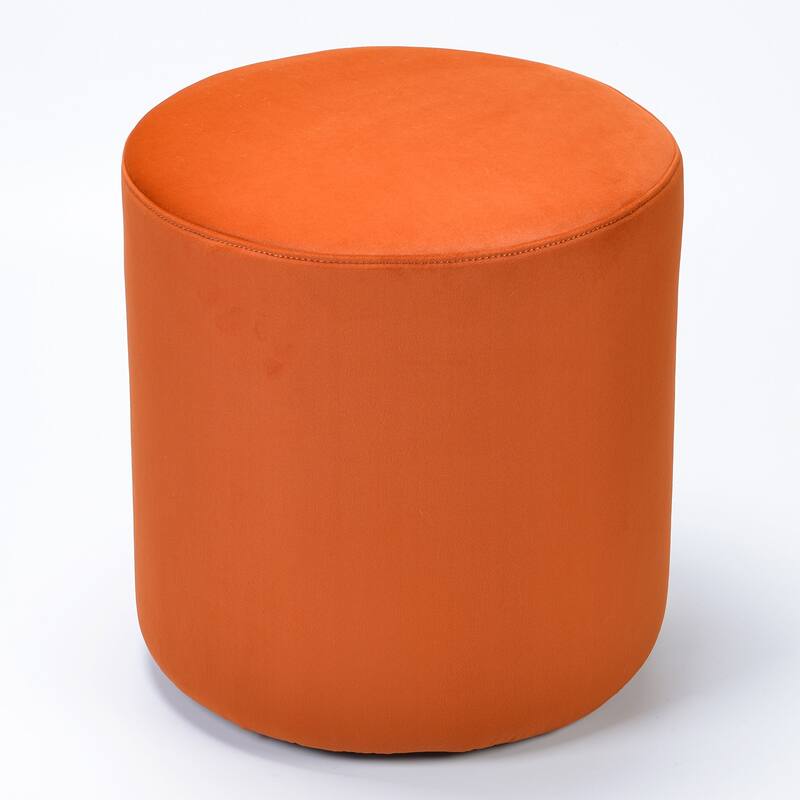 KINWELL Round Upholstered Pouf Ottoman Footrest
