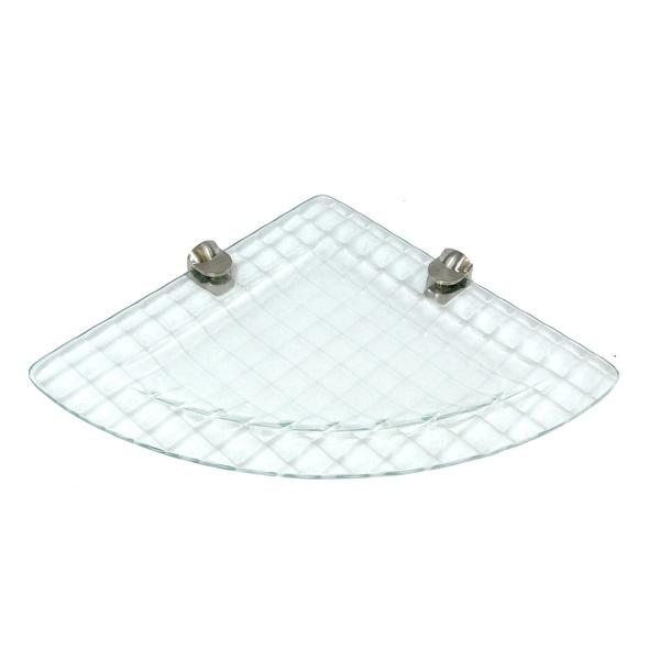 Miseno MT-WHSSEC0909-PA 9" Bathroom Shelf with Cube Glass Design - Clear