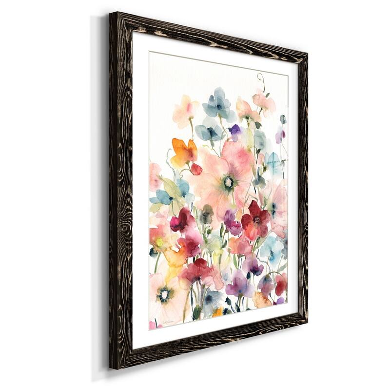 Poppies and Sweetpeas-Premium Framed Print - Ready to Hang