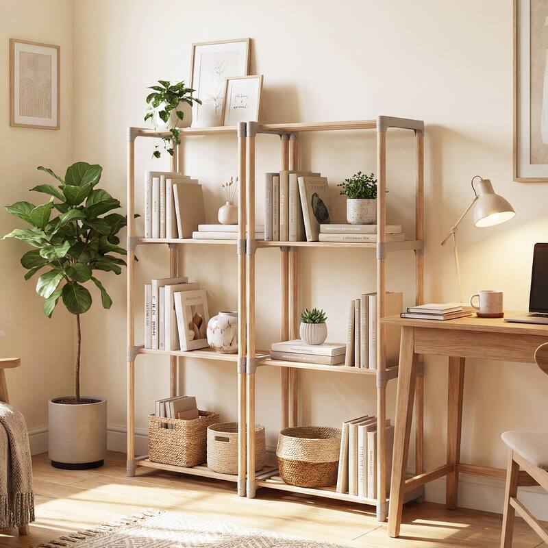 Gymax 4-Tier Bookshelf w/Open Shelves Freestanding Storage Organizer