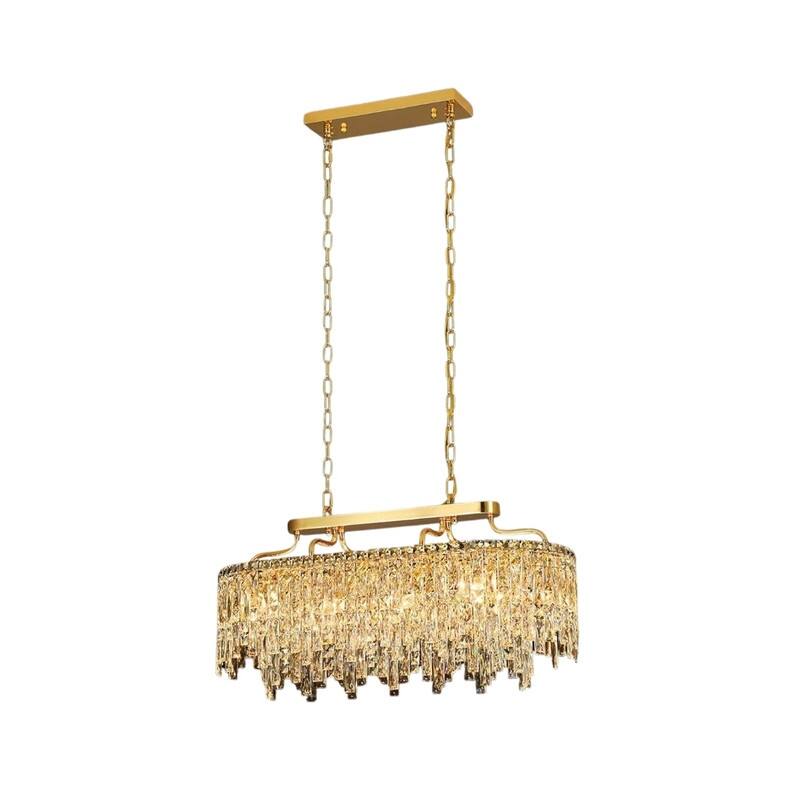 3 Light dining light fixtures gold modern chandelier Crystal, metal pendant lights