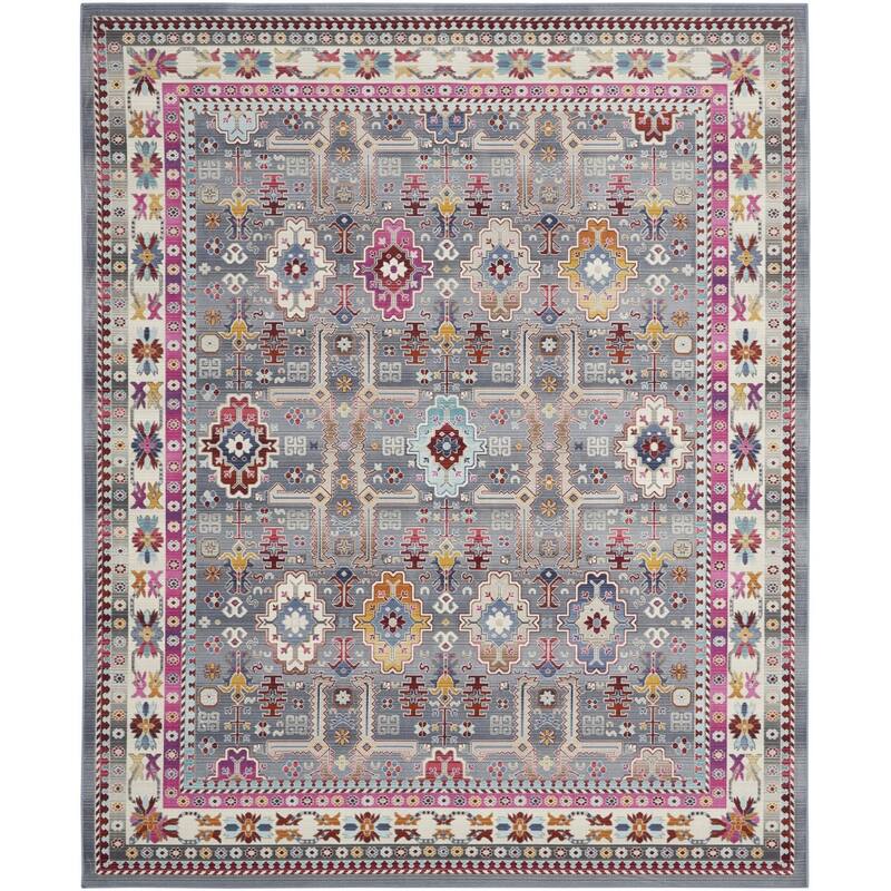HomeRootsFloral Bohemian Rectangle Area Rug - 118' X '94' X '0.5