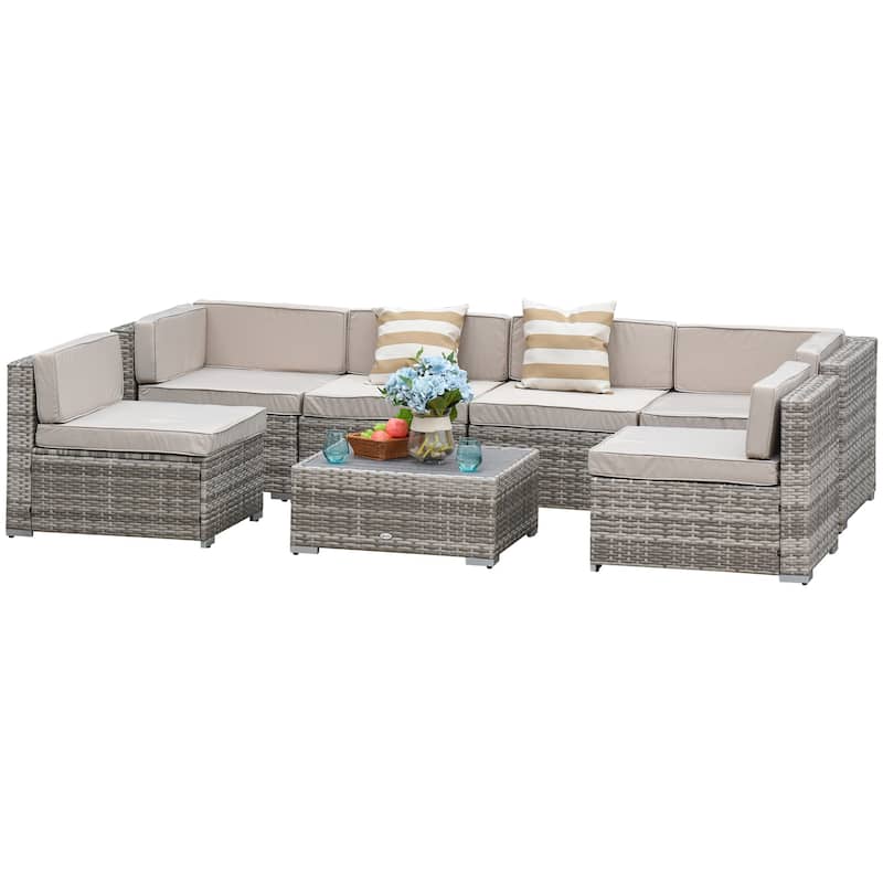 Outsunny 7-Piece Outdoor Wicker Patio Furniture Set