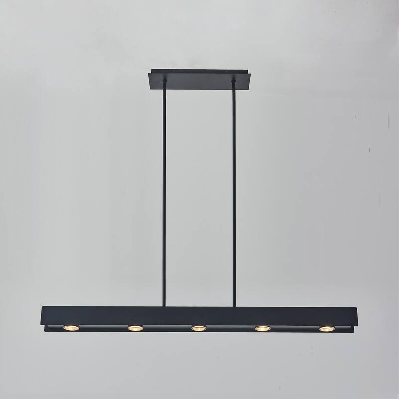 44 inch LED Pendant in Black Finish - 36.5"H x 44"W x 3"D