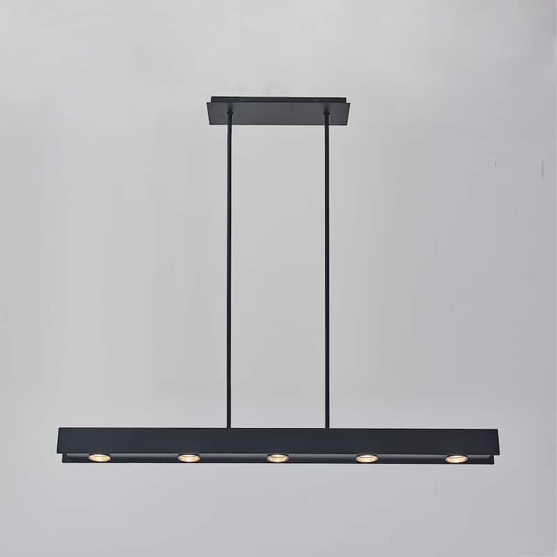 5 Lights 44 inch linear black finish chandelier