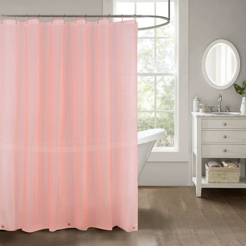 Stripe Embossed Peva Shower Curtain Liner with Magnets