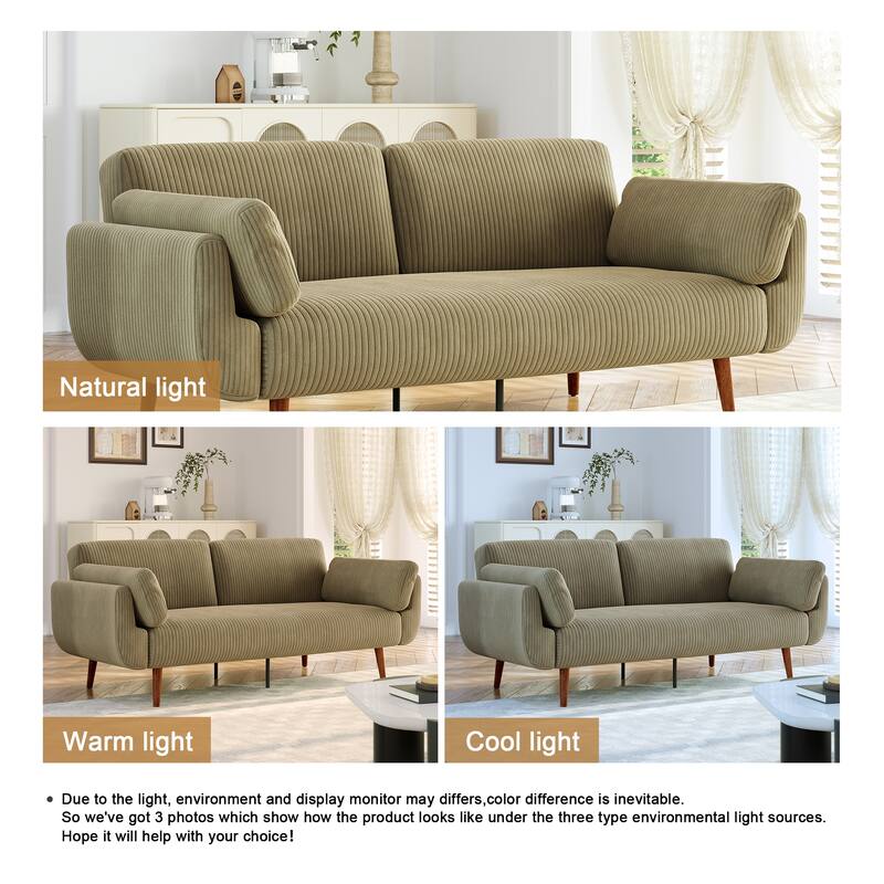 Convertible Corduroy Sleeper Sofa Futon Bed Recliner Lounge