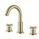 preview thumbnail 14 of 28, 8.2"H Solid Brass Widespread 2-handle Bathroom Sink Faucet Brushed Gold