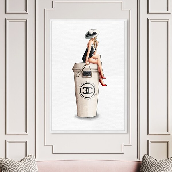 Oliver Gal 'Cafe Au Lait Cambon' Fashion and Glam Framed Wall Art