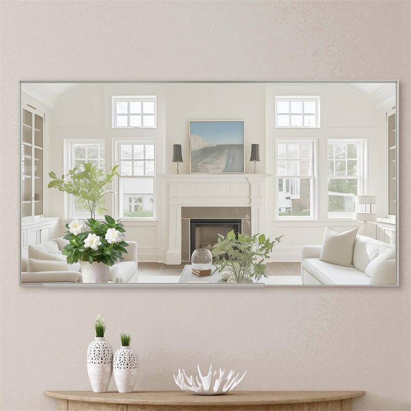 55" x 30" Oversized Rectangle Bathroom Wall Mirror with Aluminum Frame