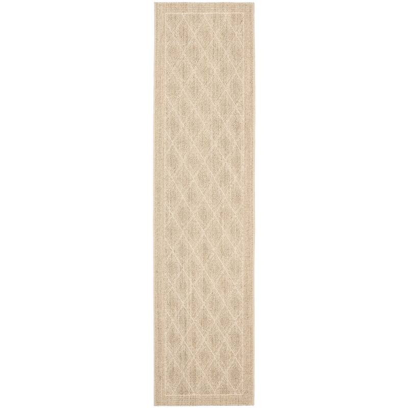 SAFAVIEH Palm Beach Tadako Trellis Sisal/ Jute Rug - 2'3" x 12' Runner - Sand