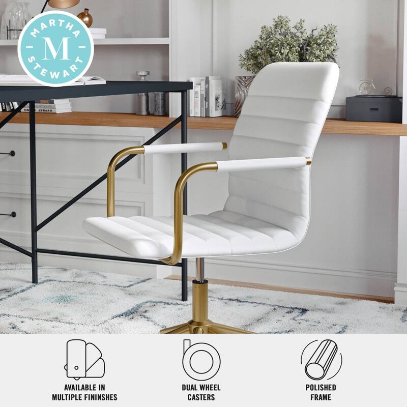 Martha Stewart Upholstered Swivel Office Chair