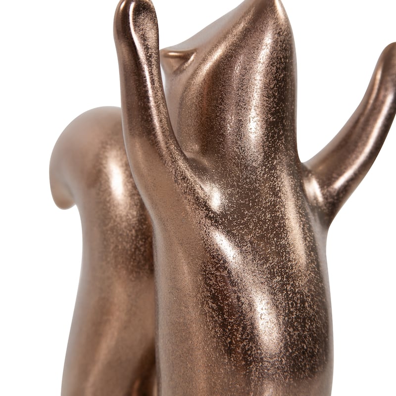 Allan Andrews Antique Brass Ceramic Chipmunk Sculpture - 7.25"H x 4.5"W