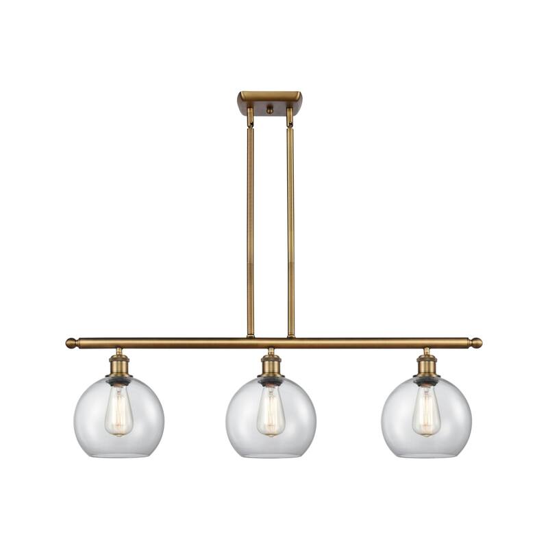 Innovations Lighting 516-3I-11-36 Athens Linear Athens 3 Light 36" - Brushed Brass / Clear
