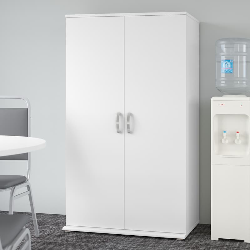 Bush Business Furniture Universal Tall Storage Cabinet with Shelves - White
