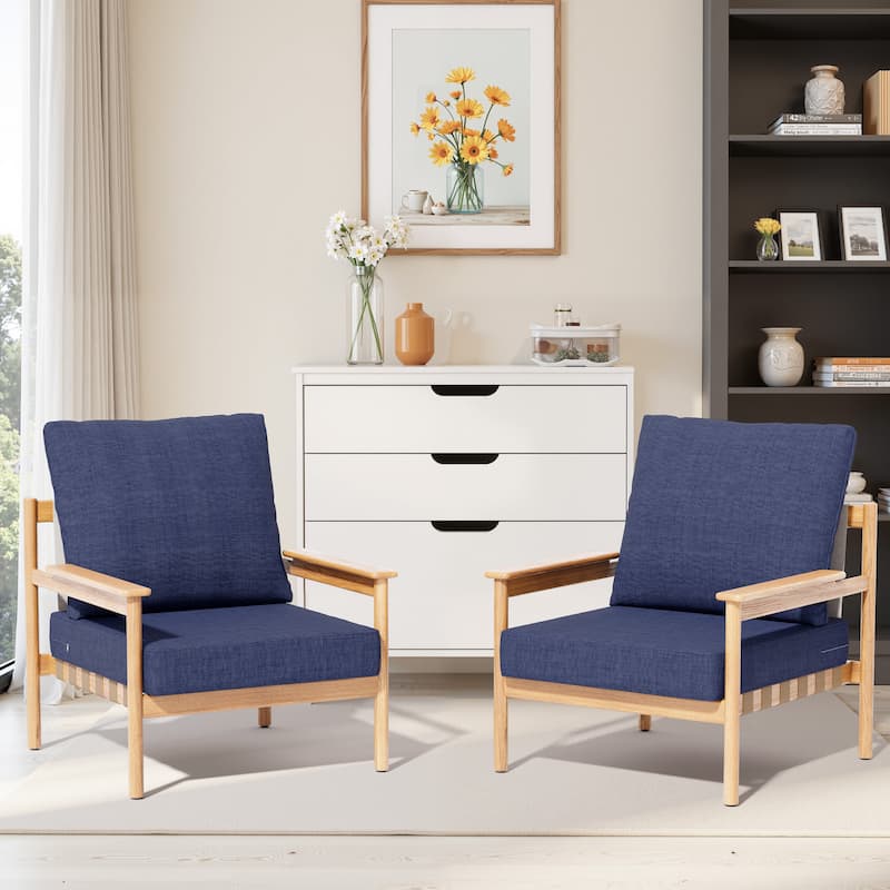 27.6'' x 24.4'' x 4.5'' Outdoor Indoor Patio Seat Cushions Set (Seat & Back)