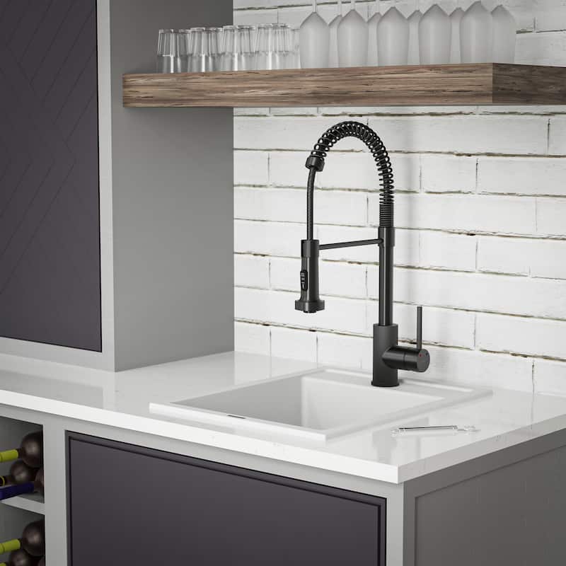 Karran QT-825 Drop-in 15-3/4" Single Bowl Quartz Composite Kitchen Sink