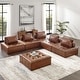 preview thumbnail 14 of 30, Modern 6-piece Cube-shaped Modular Sectional Sofa Set Congac Faux Leather