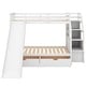 preview thumbnail 21 of 22, Twin over Full Bunk Bed with Slide, Drawers, Storage Grids & Guardrails, Space-Saving Design, Interchangeable Ladder, Grey