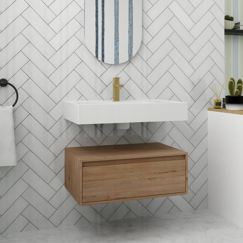 ARTCHIRLY 30/60 Inch Bathroom Vanity with Sink, Floating Bathroom Vanity With Soft Close Drawer