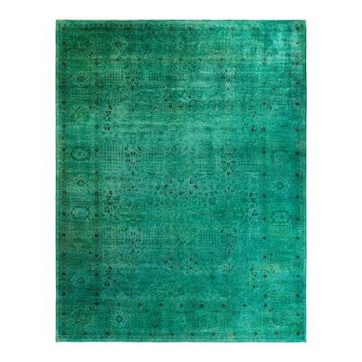 Contemporary Overdyed Wool Hand Knotted Area Rug - 9' 2" x 12' 6"