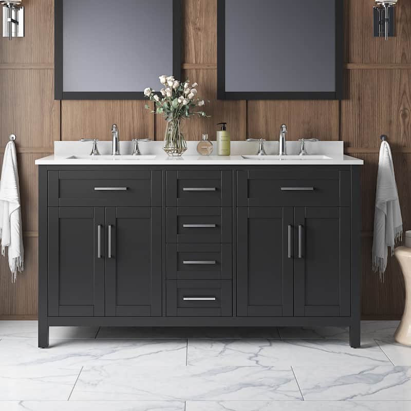 OVE Decors Tahoe 60 Espresso Vanity - Chrome Finish - Espresso - Double Vanities
