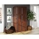 preview thumbnail 6 of 12, 100% Solid Wood Sliding 2-Door Wardrobe Armoire Mudroom Closet Mocha