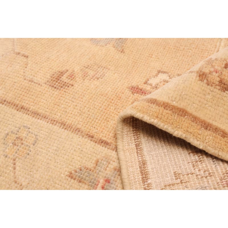 ECARPETGALLERY Hand-knotted Peshawar Oushak Light Copper Wool Rug - 3'7 x 22'6