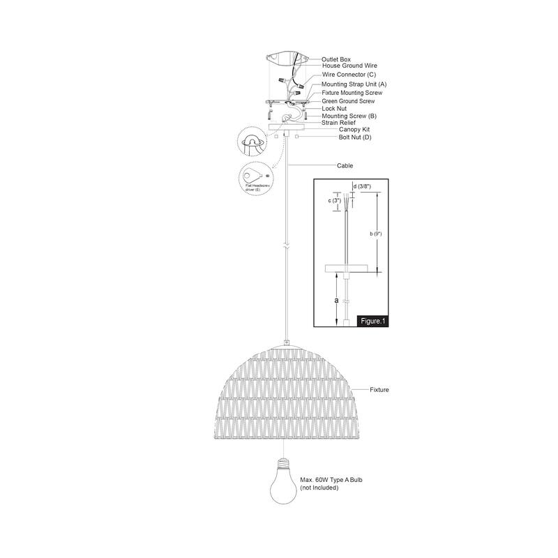 Vaxcel Lighting P0405 Nassau 18" Wide Pendant with Woven Rope Shade