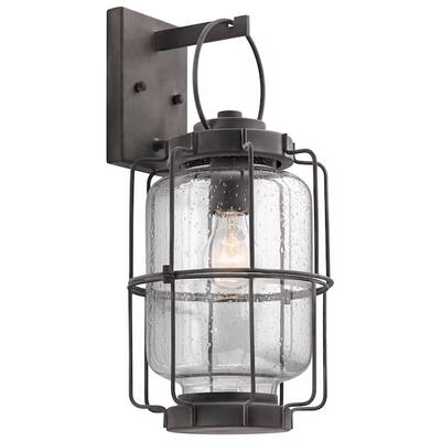 Montview 18"H 1-Light Outdoor Wall Light Lantern by Kichler Weathered Zinc Finish - 18 in