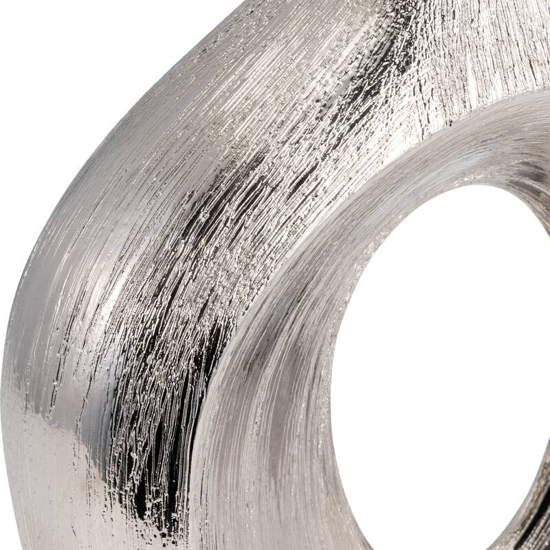 Modern Ceramic Textured Oval Cut-Out Vase - Home Decor - 13"