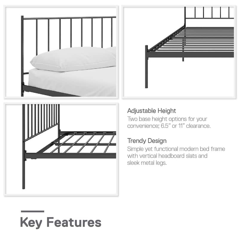RealRooms Ares Adjustable Height Metal Bed Frame