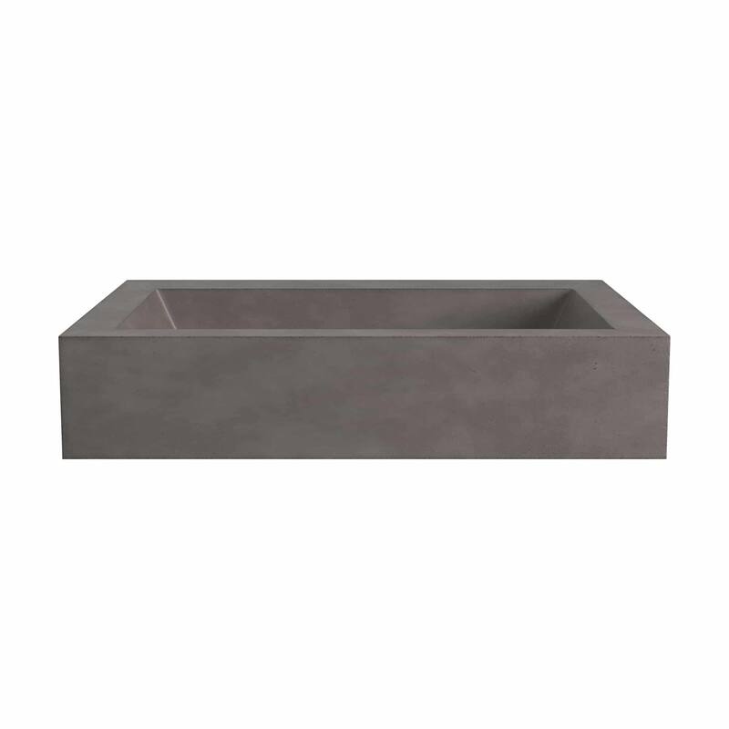 Natoma 24" Wall-Mounted Concrete Rectangular Bathroom Sink - Single Faucet Hole