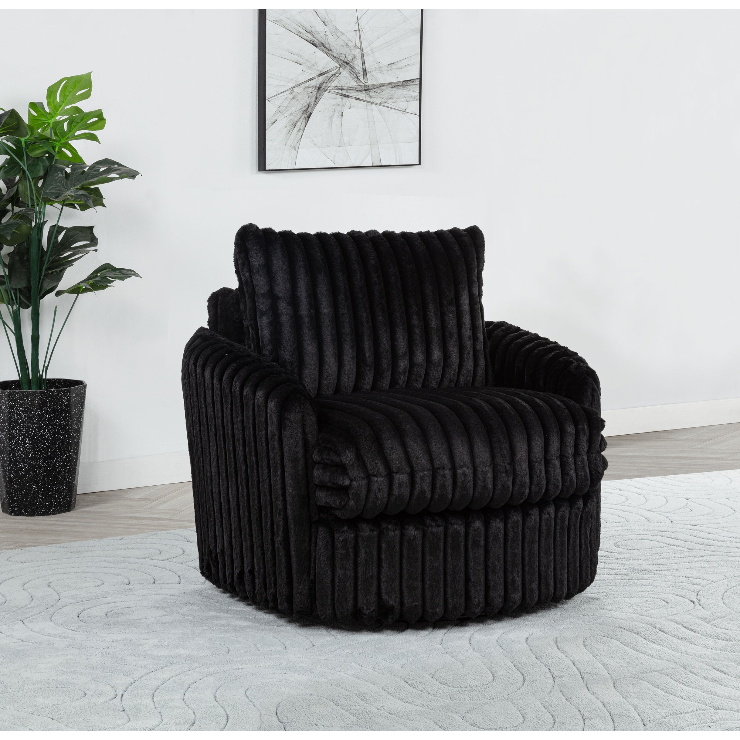 Sarco Corduroy Upholstered Swivel Accent Arm Chair - 38.25" x 34.25" x 37"