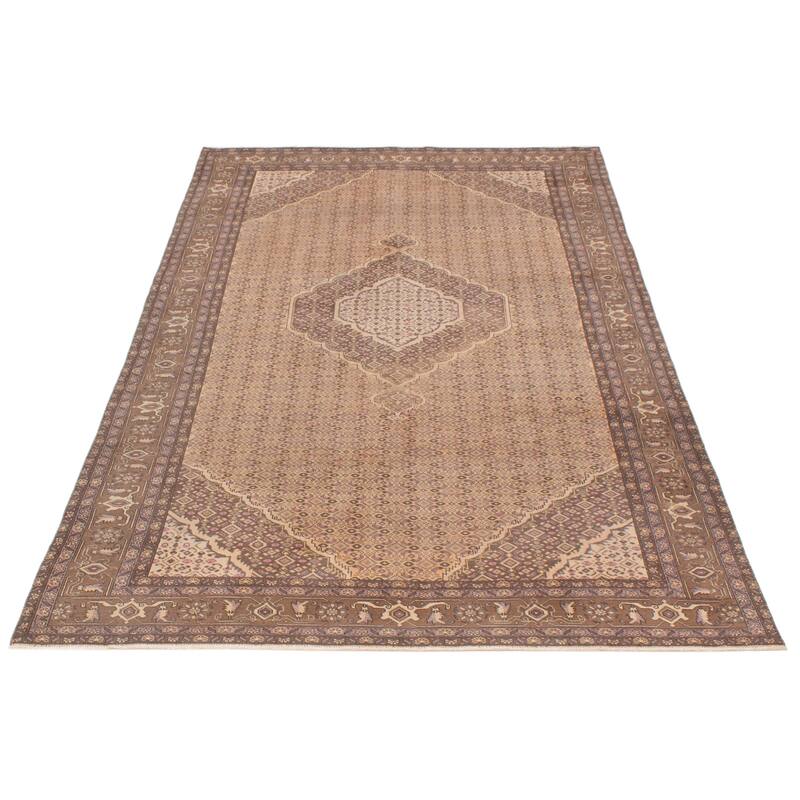 ECARPETGALLERY Hand-knotted Antalya Vintage Tan Wool Rug - 6'4 x 9'6