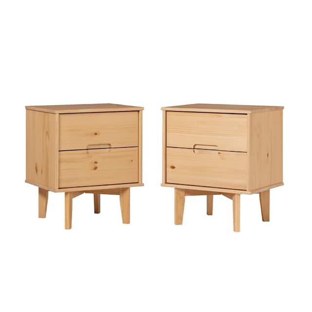 Middlebrook Mid-Century Solid Wood 2-Drawer Nightstand, Set of 2
