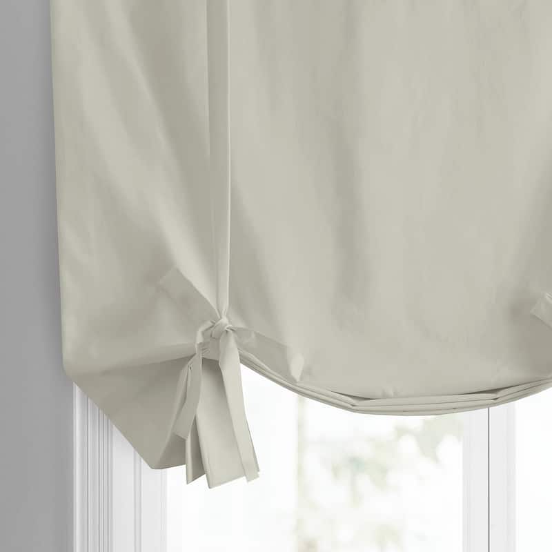 Exclusive Fabrics Solid Blackout Cotton Tie-Up Window Shade (1 Panel)