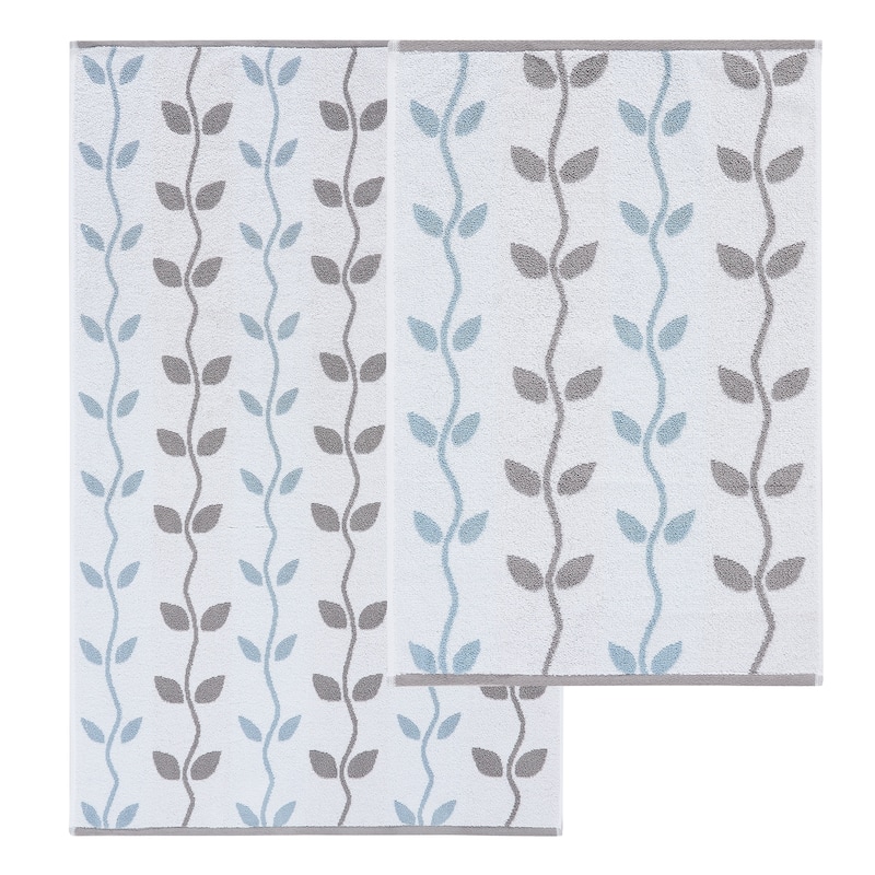 Modern Threads 6-Piece Yarn Dyed Organic Vines Towel Set