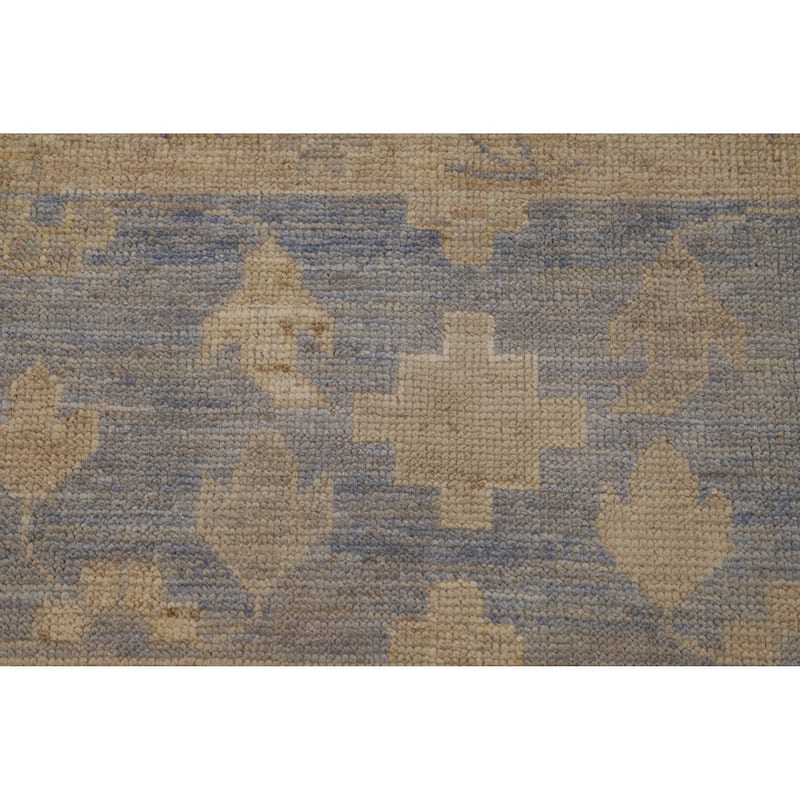 Hand Knotted Oriental 100% Wool Carpet Transitional All-Over Beige & Ivories Oushak Area Rug - 12' 4'' X 9' 2''