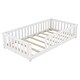 preview thumbnail 25 of 23, Twin Size Bed Floor Bed with Safety Guardrails and Door for Kids