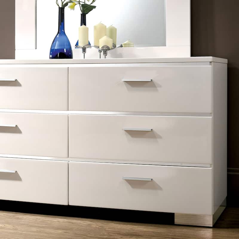 Champs Contemporary Queen Solid Wood 3-Piece Storage Panel Bedroom Set with USB Port by Furniture of America