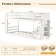 preview thumbnail 6 of 12, Twin Over Twin Low Bunk Bed with Storage Stairs, Floor Bunk Bed Frame