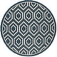 preview thumbnail 64 of 79, SAFAVIEH Courtyard Carolee Indoor/ Outdoor Patio Backyard Rug 4' x 4' Round - Navy/Beige